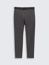 TTTRAVIS SLIM Chino Hose mit Gürtel - grey black zig zag structure - Vorder-Produkt-Ansicht