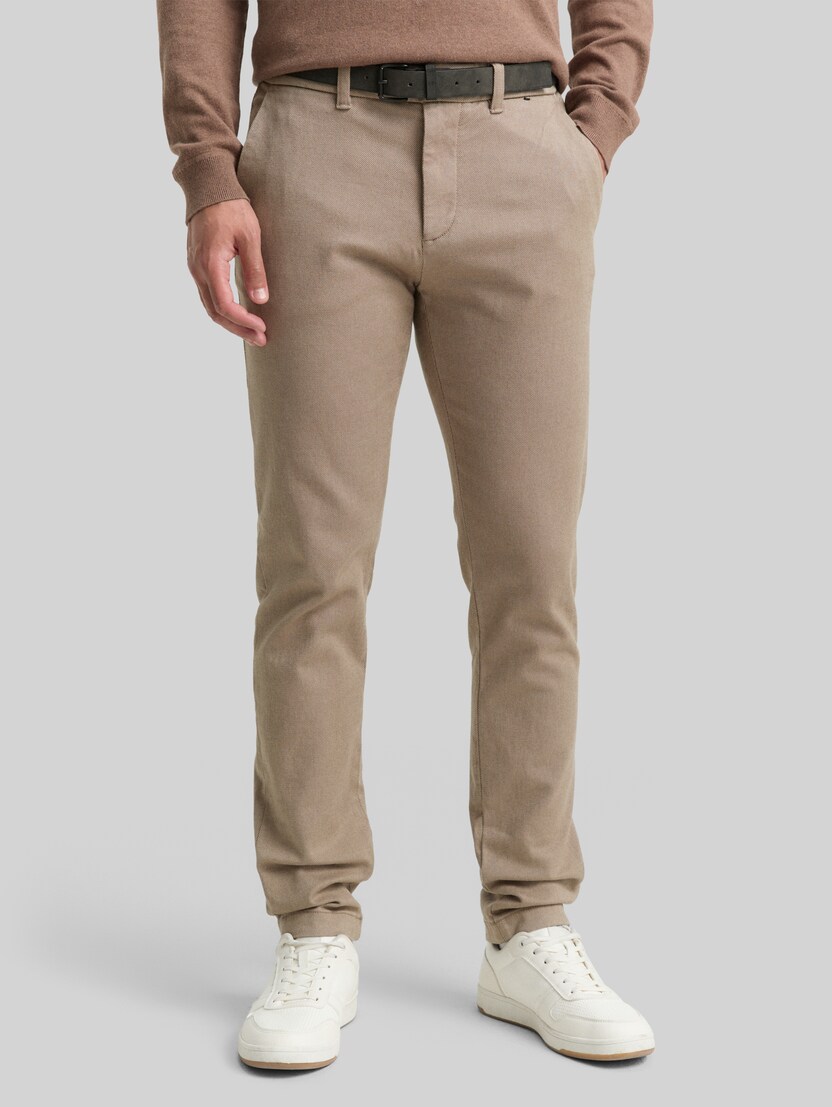 TTTRAVIS SLIM Chino Hose mit Gürtel von Men, beige brown zig zag structure