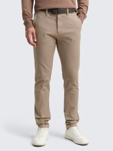 TTTRAVIS SLIM Chino Hose mit Gürtel - beige brown zig zag structure - Ausschnitt Model-Vorderansicht