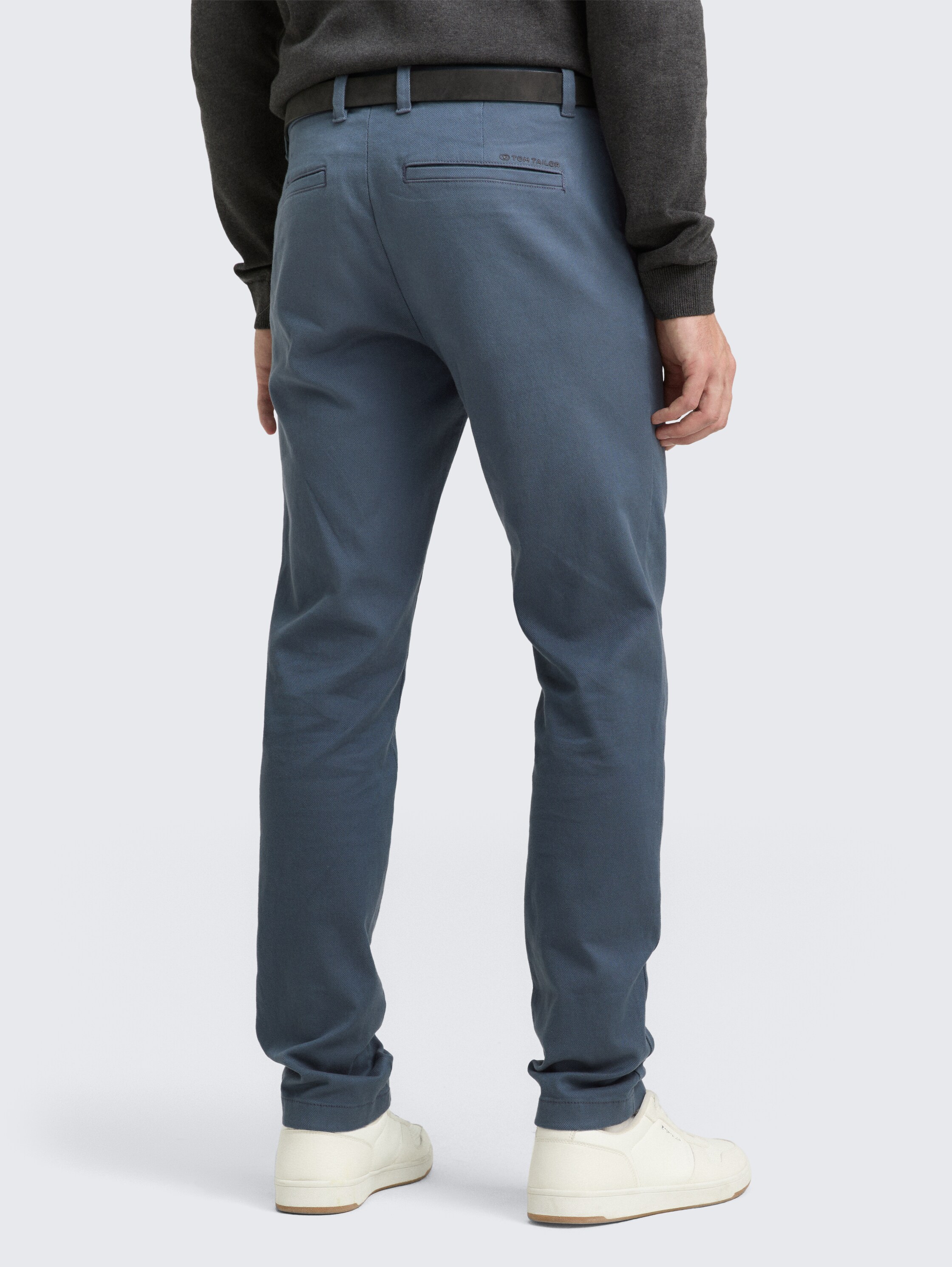 TTTRAVIS SLIM chino broek met riem - teal_grey_zig_zag_structure - 