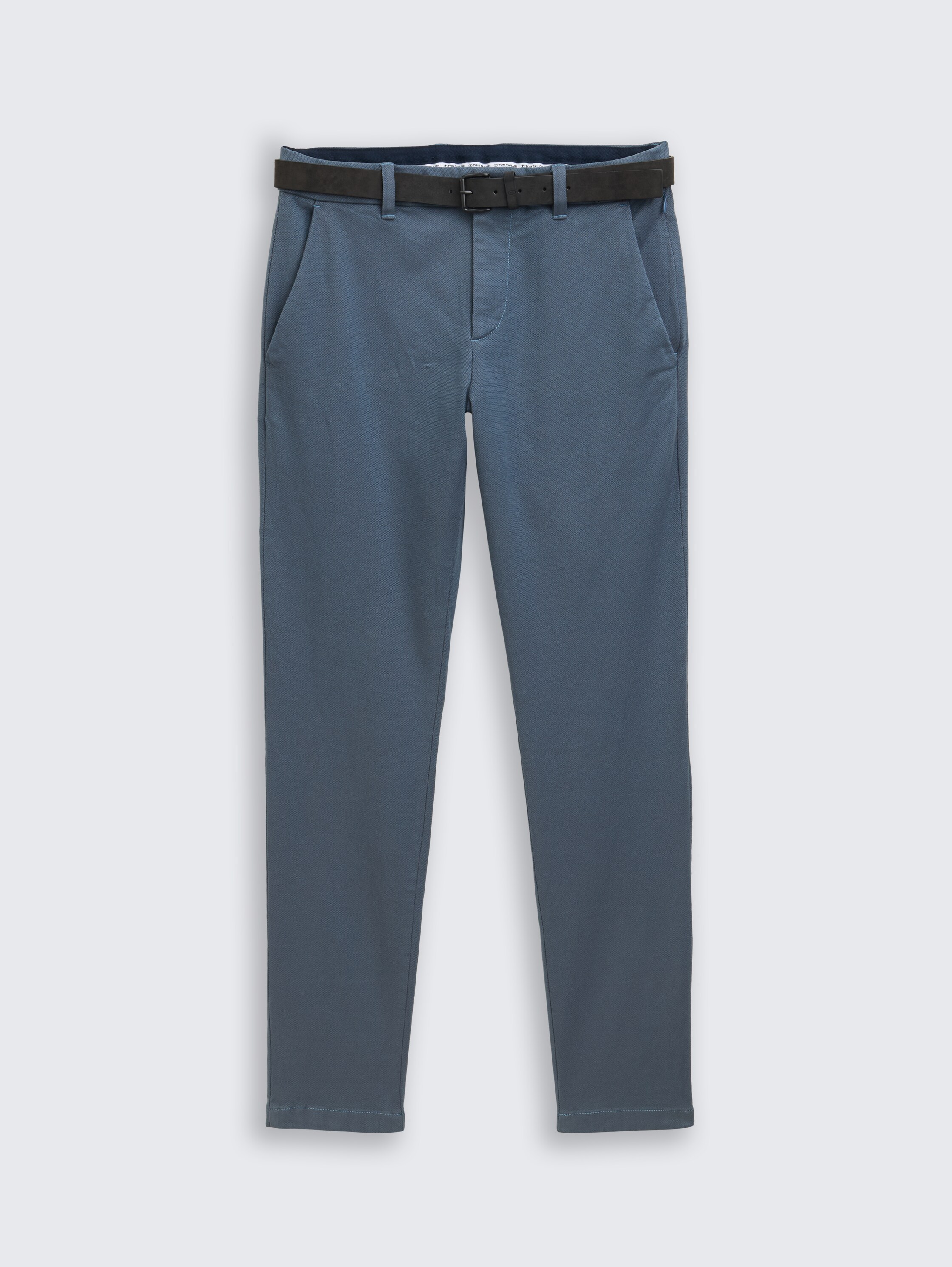 TTTRAVIS SLIM chino broek met riem - teal_grey_zig_zag_structure - 