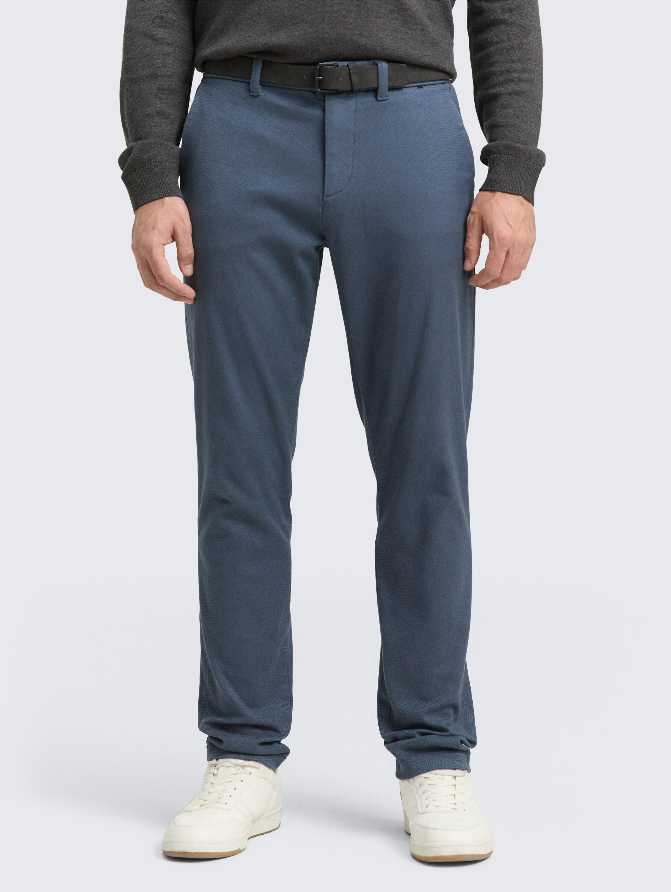 TTTRAVIS SLIM chino broek met riem - teal_grey_zig_zag_structure - 