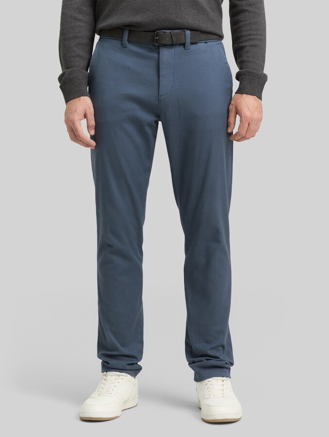 TTTRAVIS SLIM Chino Hose mit Gürtel von Men, teal grey zig zag structure