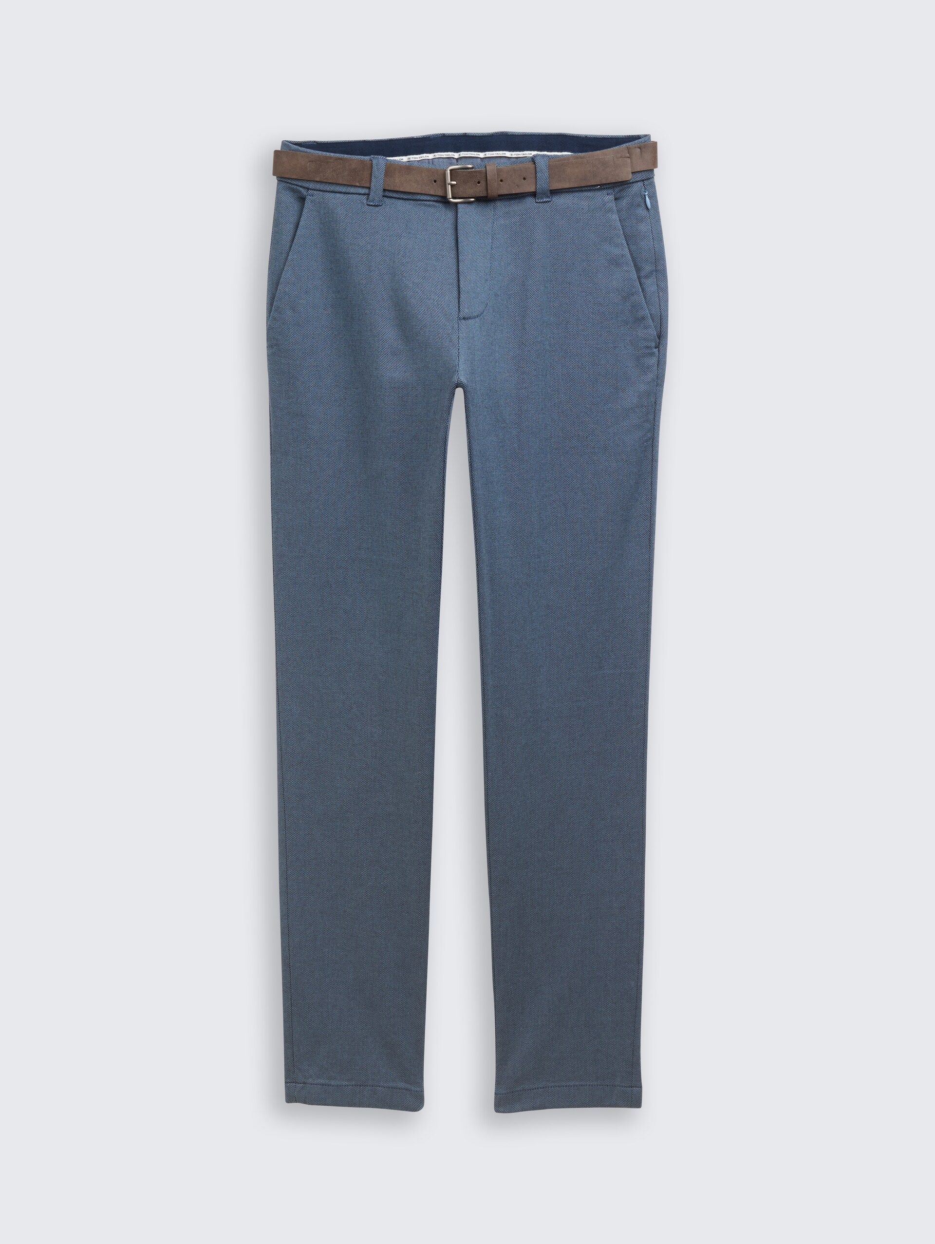 TTTRAVIS SLIM Chino Hose mit Gürtel - blue navy zig zag structure - Vorder-Produkt-Ansicht