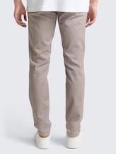 TTTRAVIS SLIM Chino Hose mit Gürtel - white brown zig zag structure - Auschnitt Model-Rückansicht