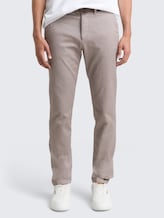 TTTRAVIS SLIM Chino Hose mit Gürtel - white brown zig zag structure - Ausschnitt Model-Vorderansicht