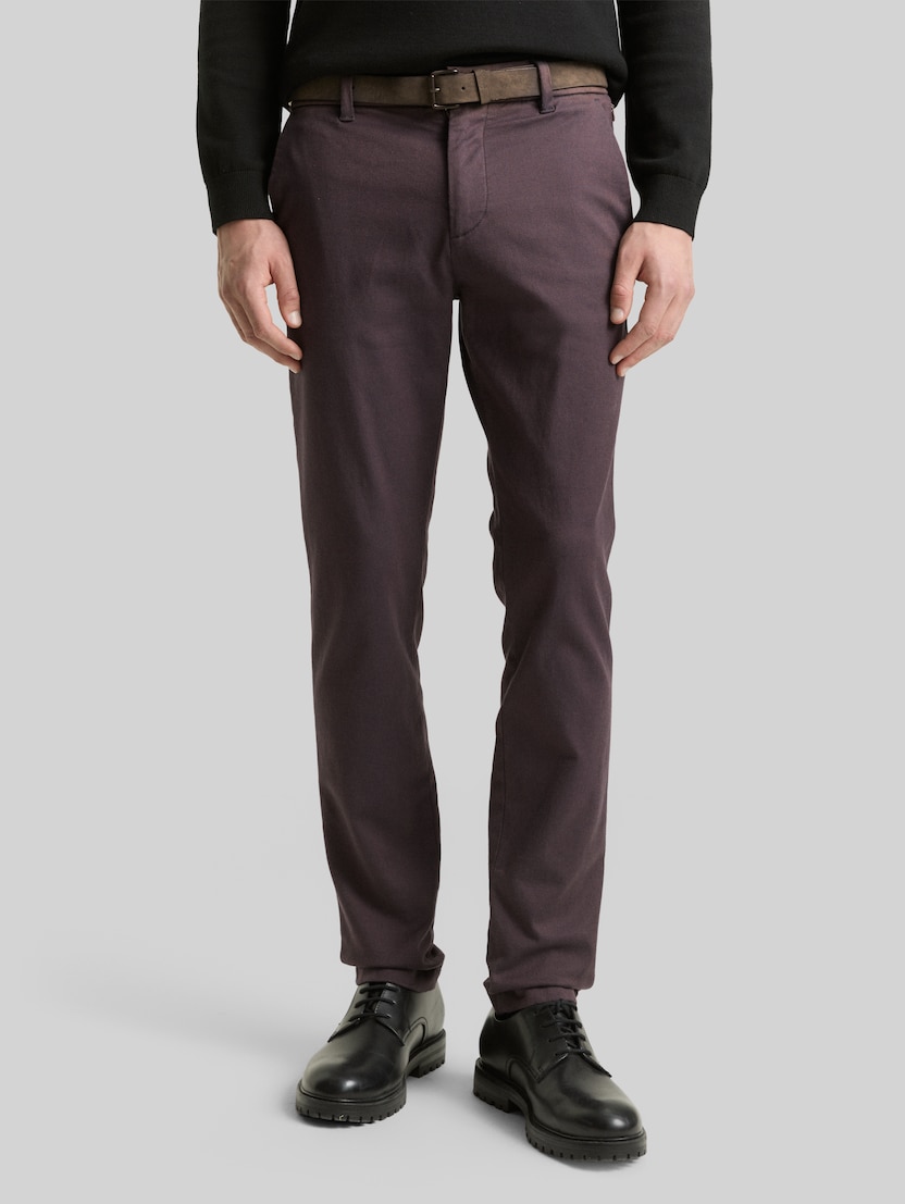 TTTRAVIS SLIM Chino Hose mit Gürtel von Men, brown navy zig zag structure