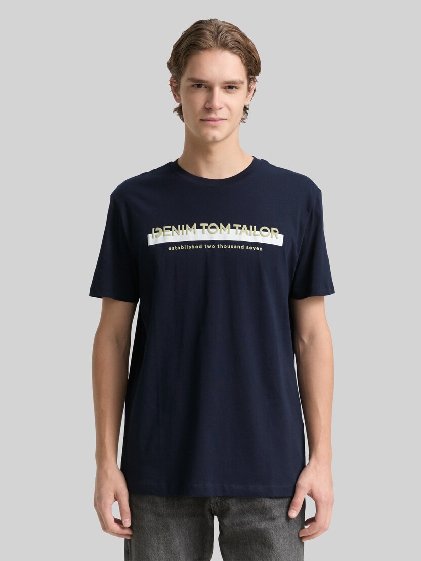 T-shirt met logo-print door Denim Male, sky captain blue