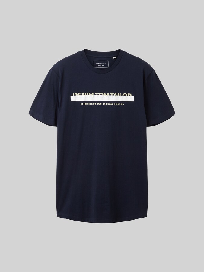 T-shirt avec logo imprimé par Denim Male, sky captain blue