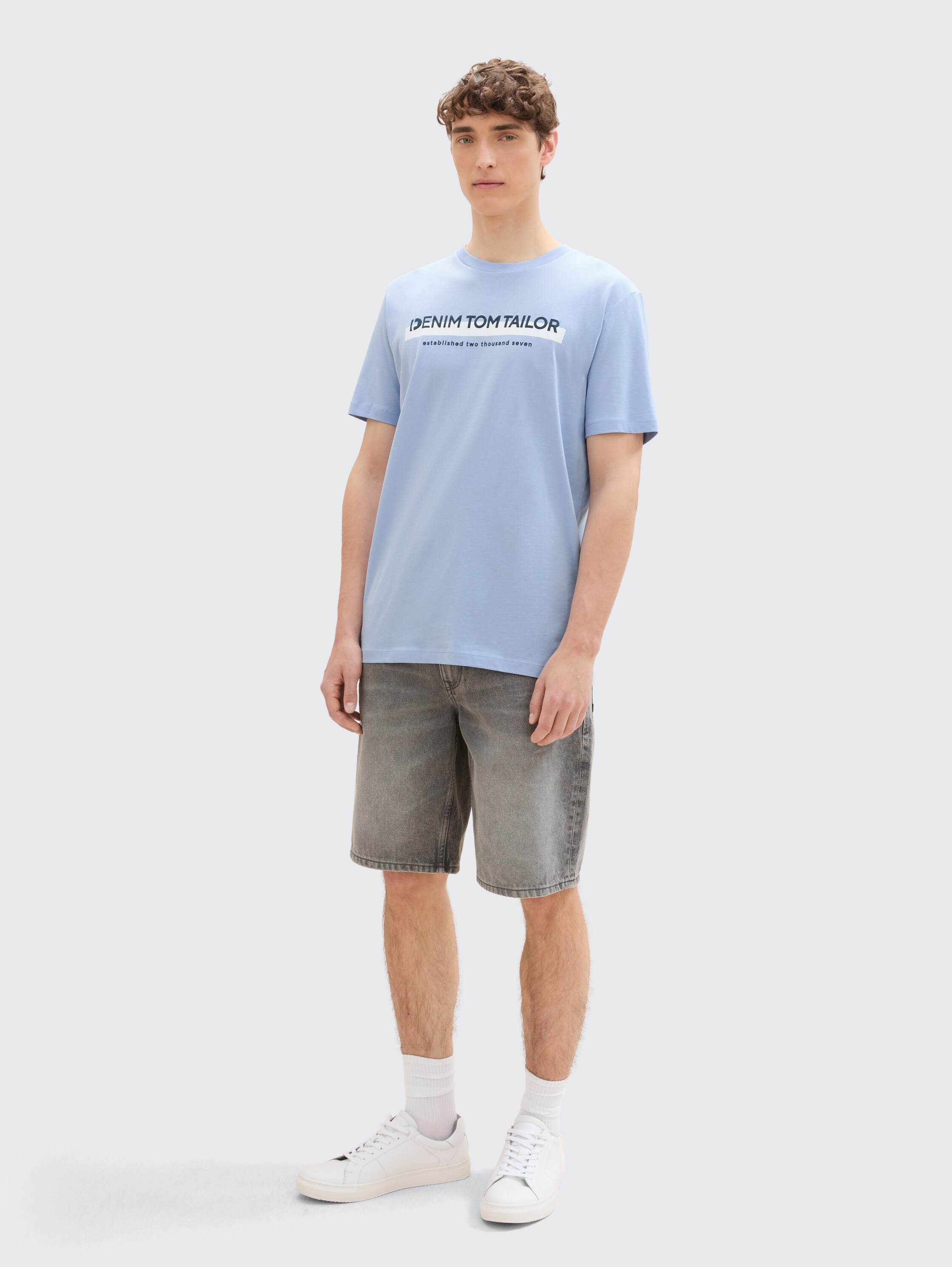 T-shirt met logo print - brunnera_blue - 