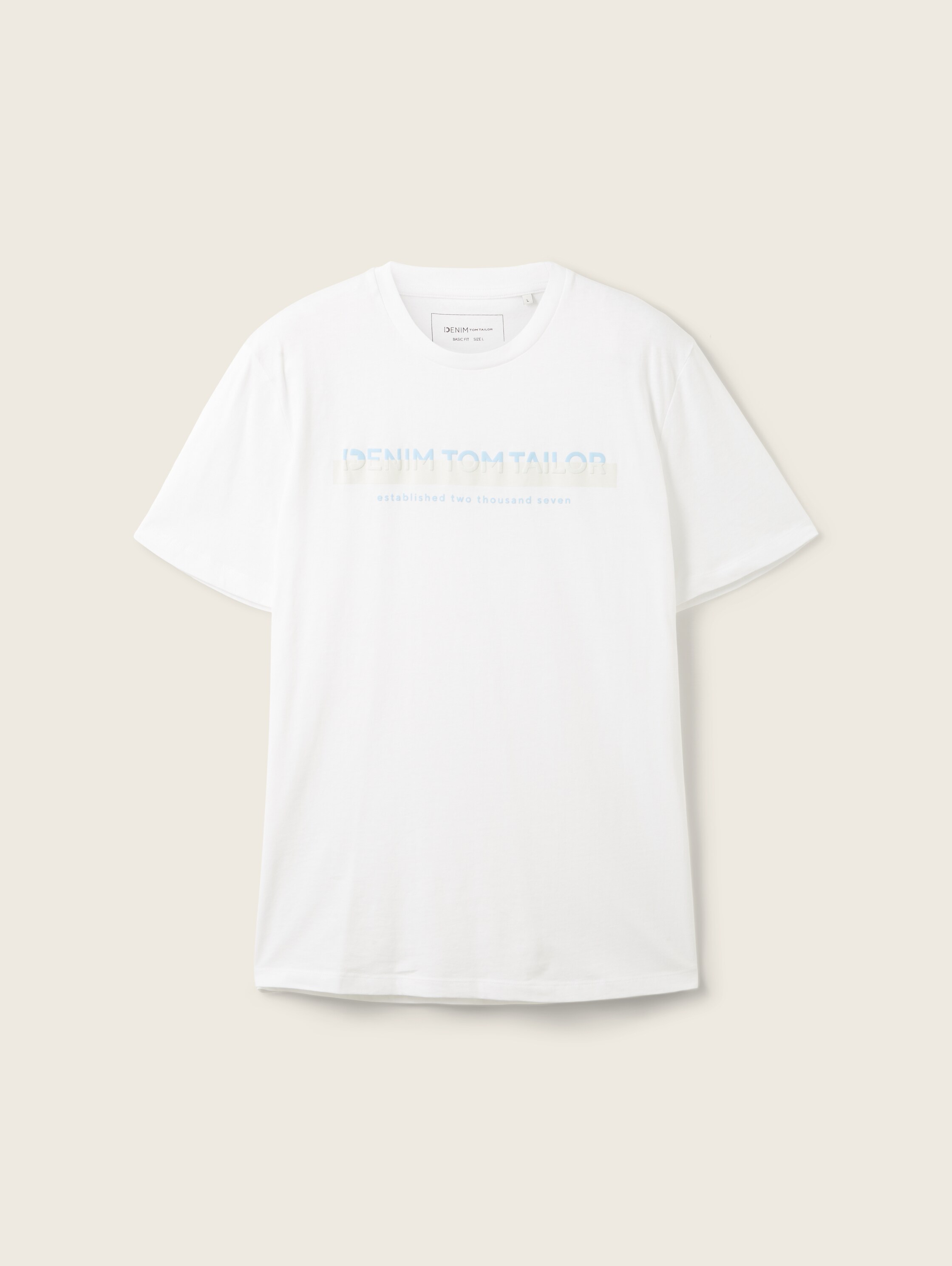 T-Shirt mit Logo Print - white - 