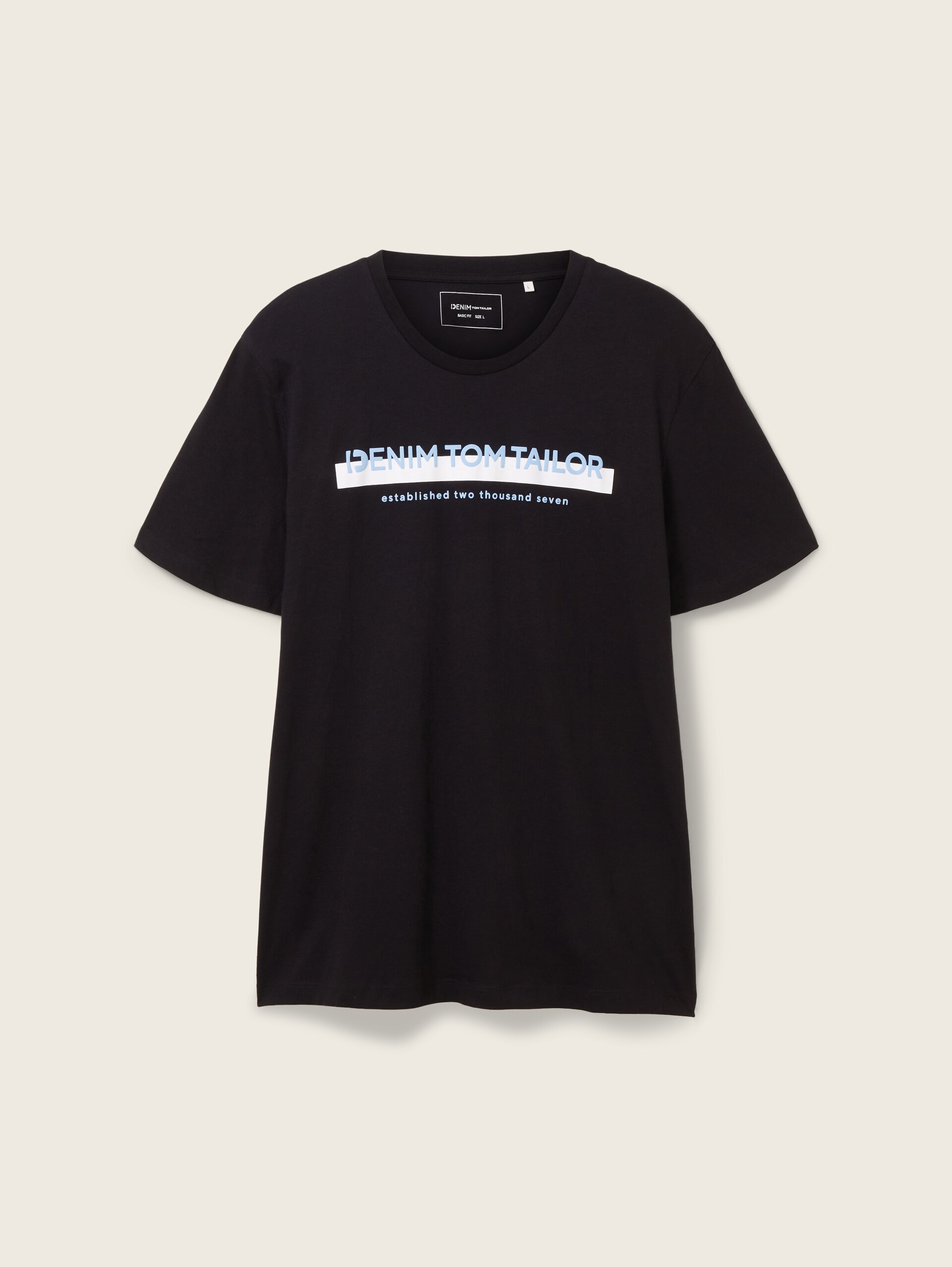 T-Shirt mit Logo-Print - Black - Vorder-Produkt-Ansicht