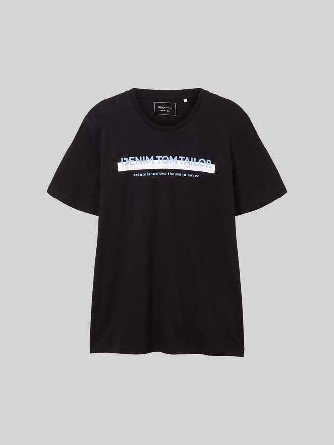 T-shirt with logo print by Denim Male, Black