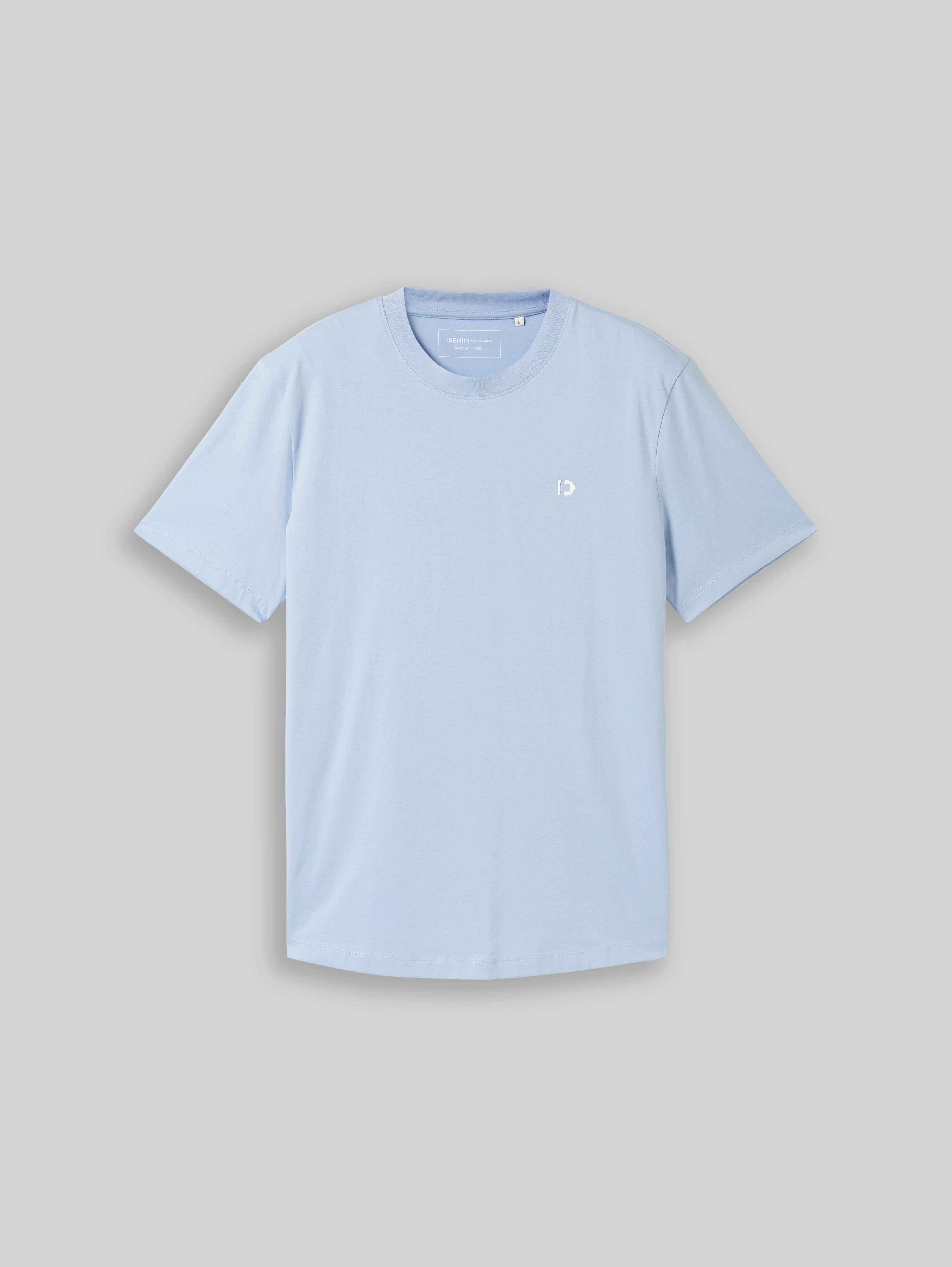 TOM TAILOR Herren Basic T-Shirt – Regular Fit, V-Ausschnitt, Mit Logo-Stickerei