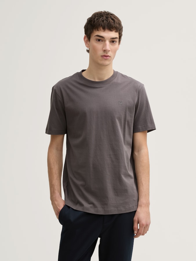 Basic T-shirt door Denim Male, Pavement Grey