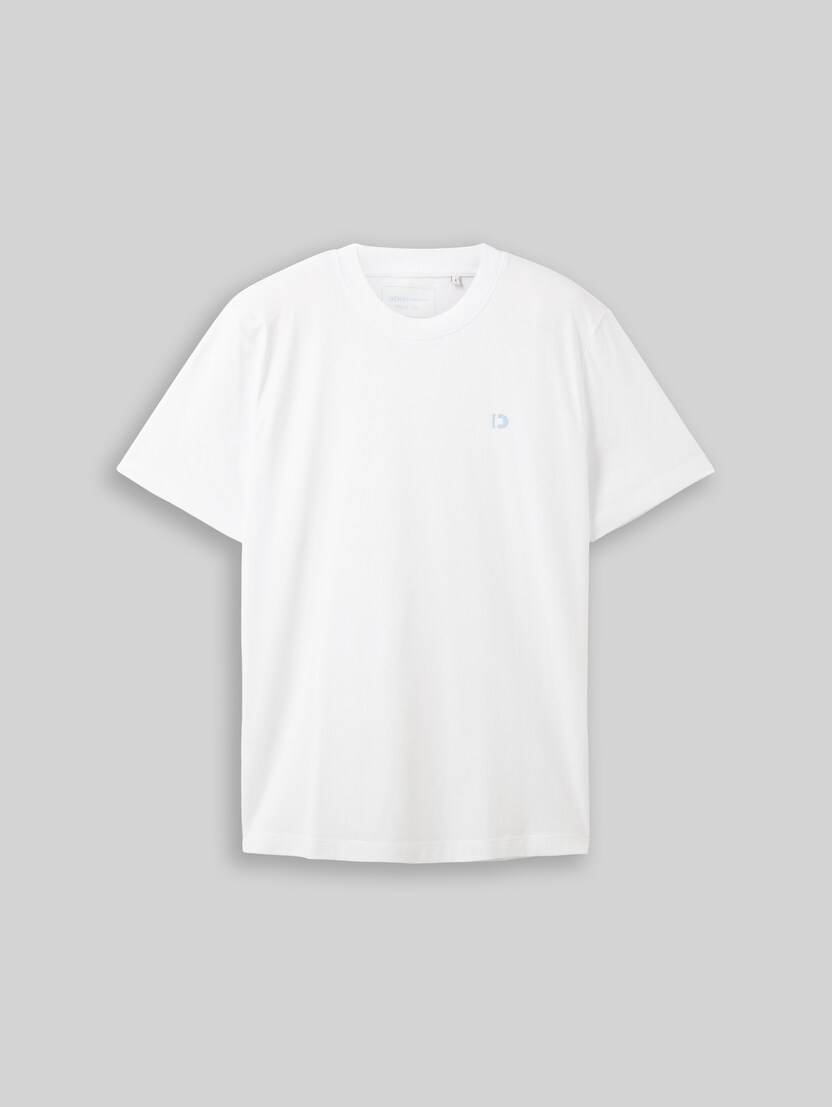 T-shirt basique avec logo imprimé par Denim Male, White