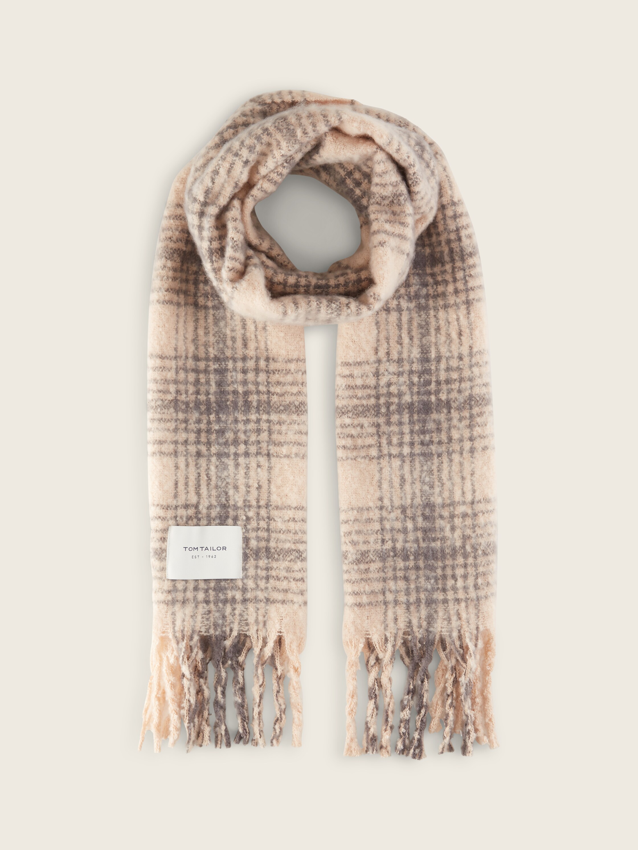 Schal mit Karomuster - grau - 