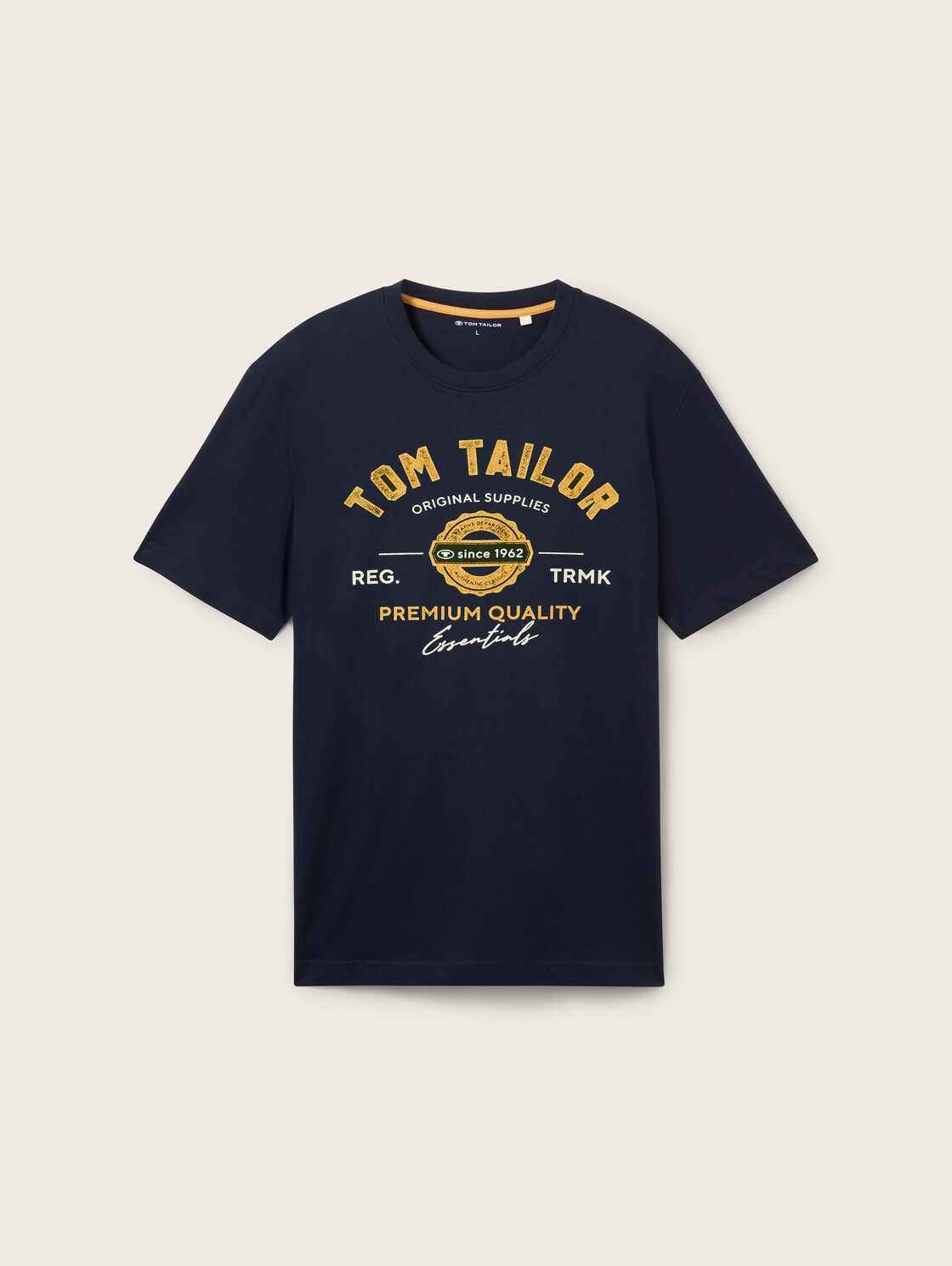 T-Shirt mit Logo-Print - Dark Blue - Vorder-Produkt-Ansicht