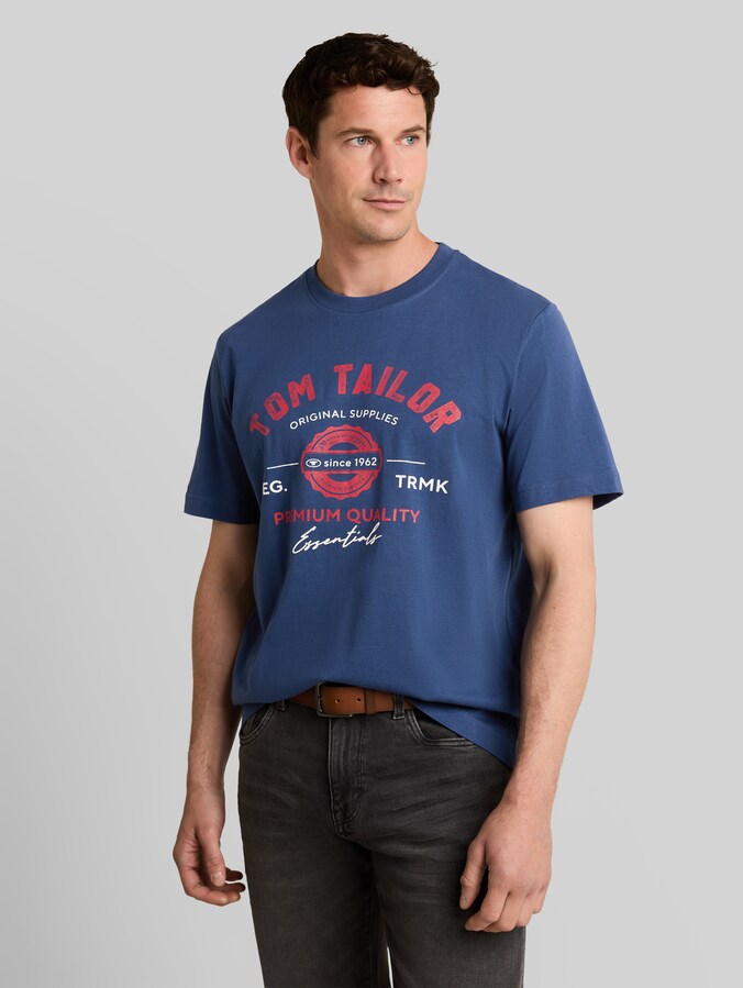 T-Shirt mit Logo-Print von Men, Dark Duck Blue