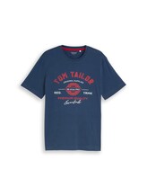 Ausgewählt, T-Shirt mit Logo-Print von Tom Tailor, blau