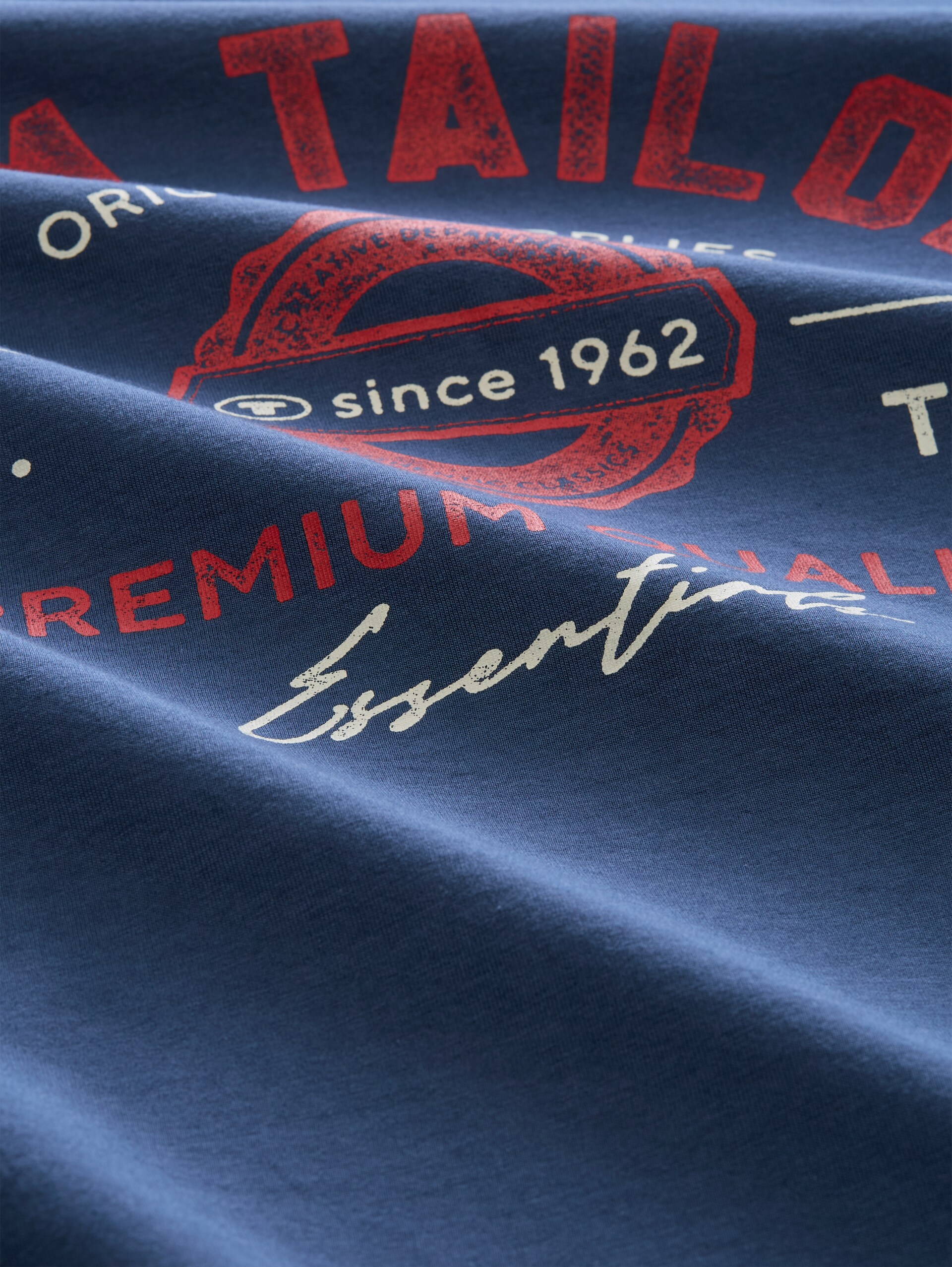 T-Shirt mit Logo-Print - Dark Duck Blue - Material-Ansicht
