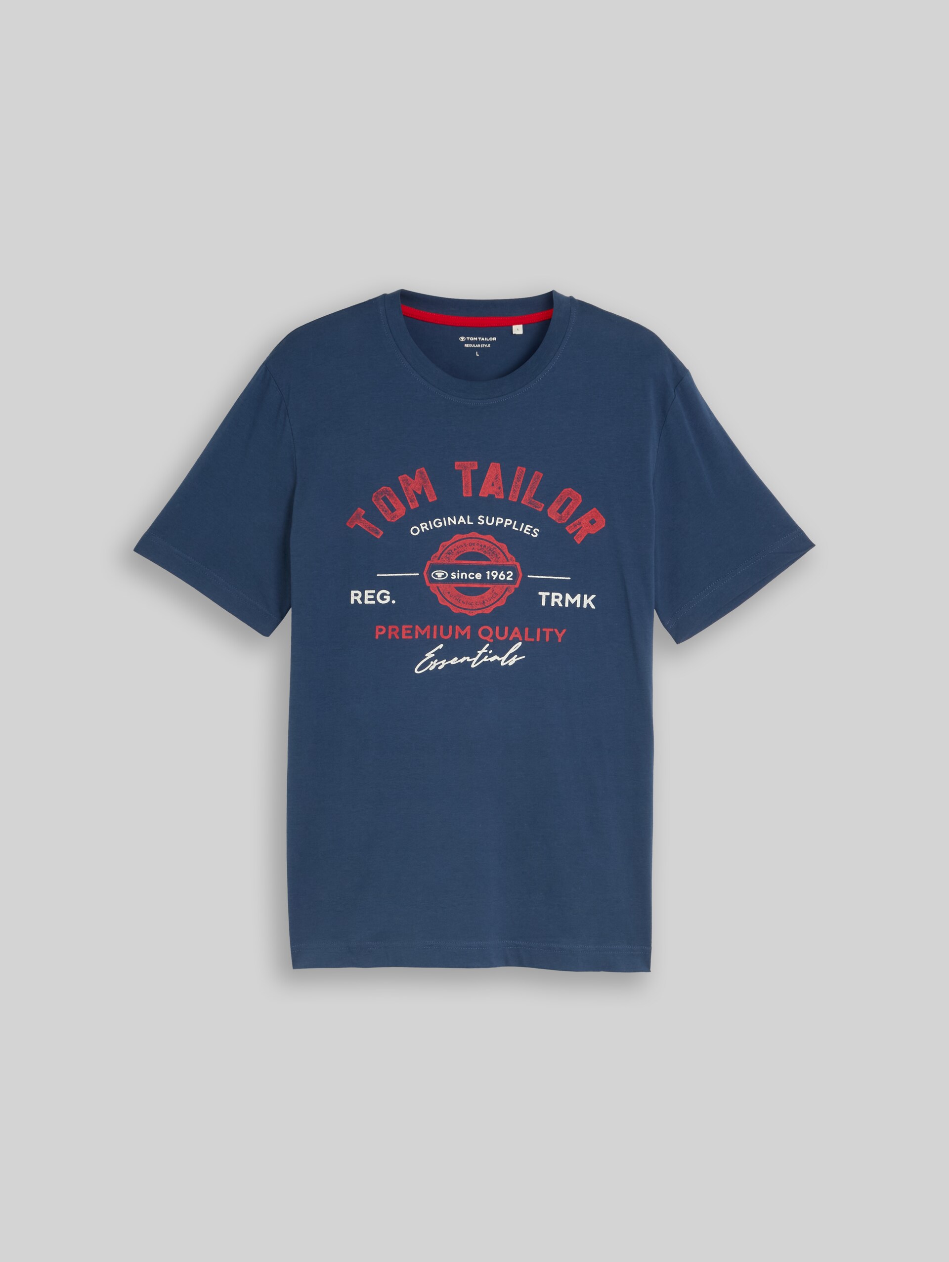 T-Shirt mit Logo-Print - Dark Duck Blue - Vorder-Produkt-Ansicht