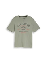 Ausgewählt, T-Shirt mit Logo-Print von Tom Tailor, grün