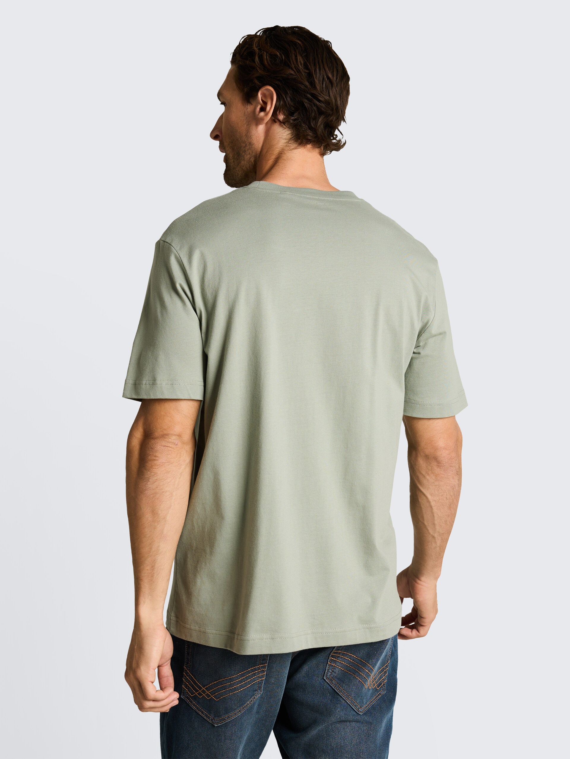 T-shirt avec logo imprimé - Greyish Shadow Olive - Découpe Vue arrière du modèle