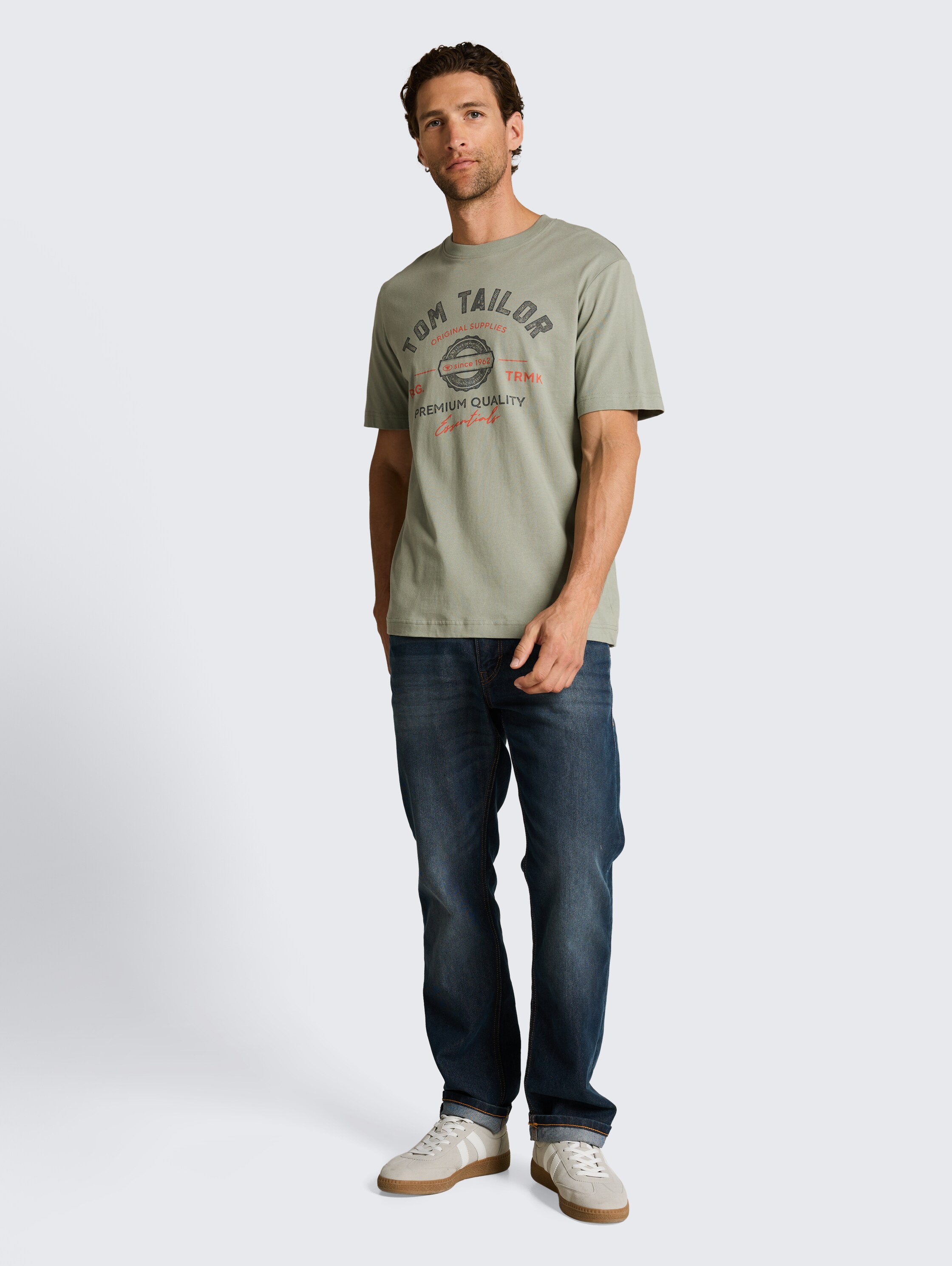 T-shirt met logo-print - greyish_shadow_olive - 