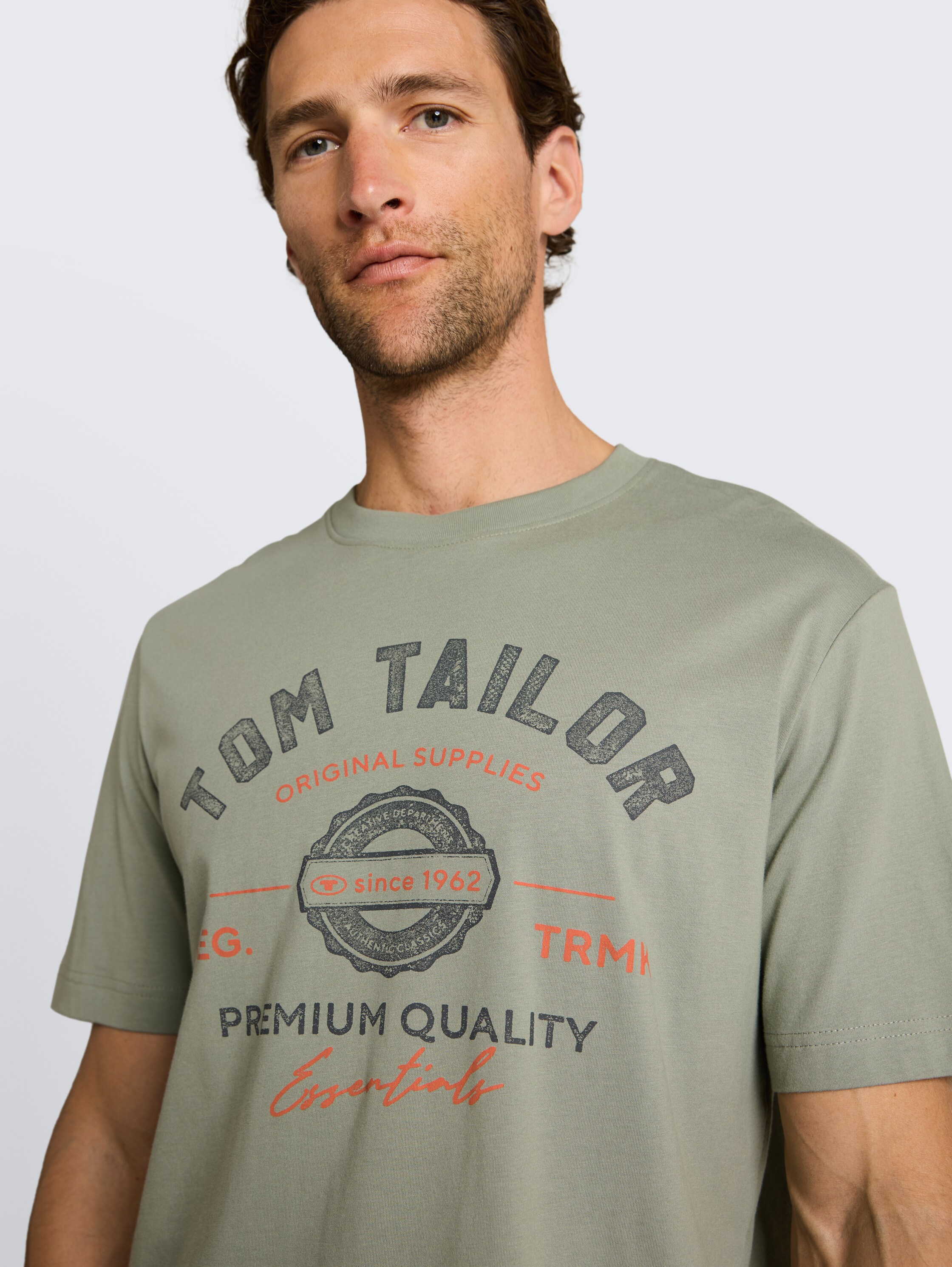 T-shirt met logo-print - greyish_shadow_olive - 