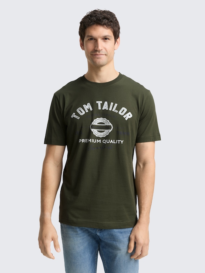 T-shirt met logo-print door Men, Deep Forest Green
