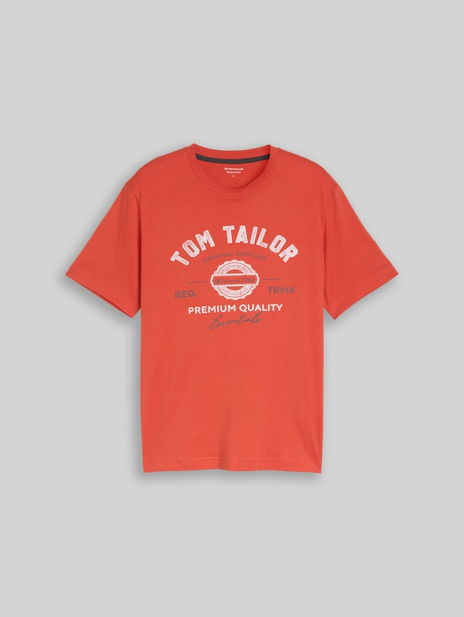 T-Shirt mit Logo-Print von Men, Chili Orange