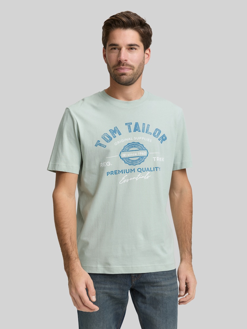 T-Shirt mit Logo-Print von Men, soft greyish green