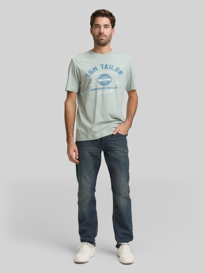 T-Shirt mit Logo-Print von Men, soft greyish green