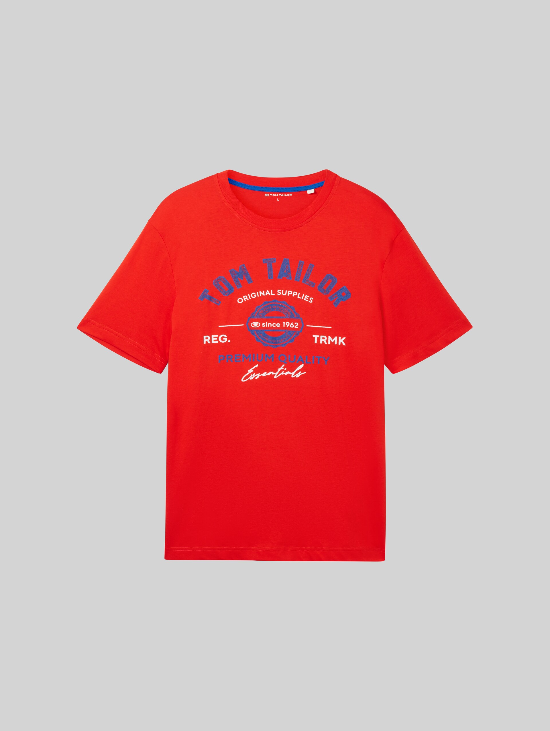 T-shirt met logo-print - Basic Red - Product vooraanzicht