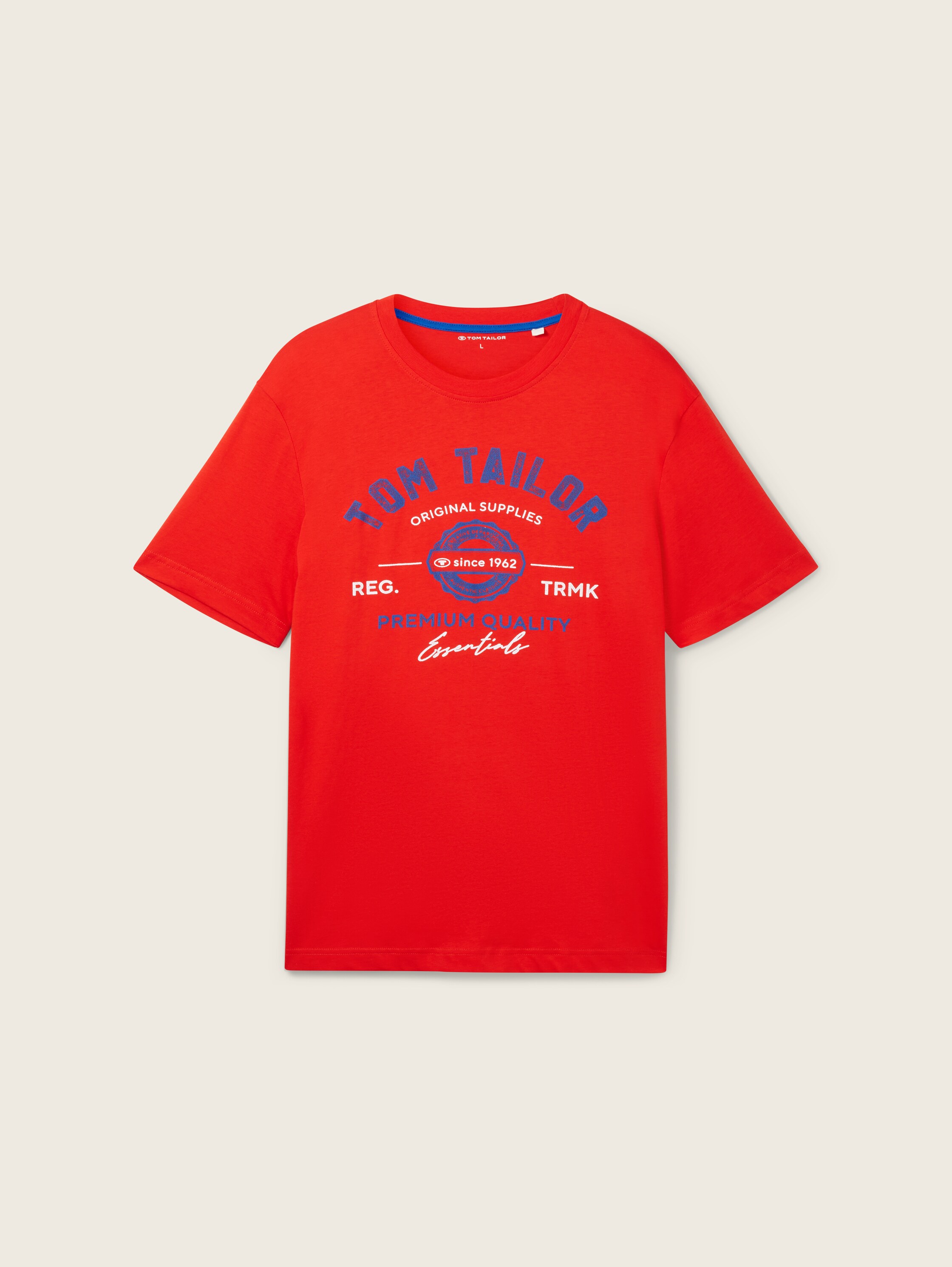 T-shirt met logo print - Basic Red - Product vooraanzicht