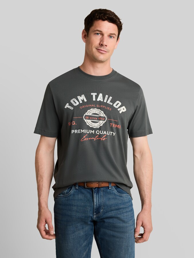 T-Shirt mit Logo-Print von Men, Darkest Olive