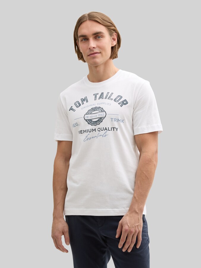 T-Shirt mit Logo-Print von Men, White