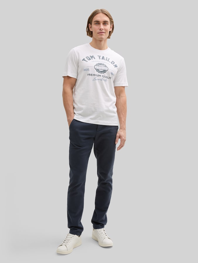 T-shirt with logo print by Men, White