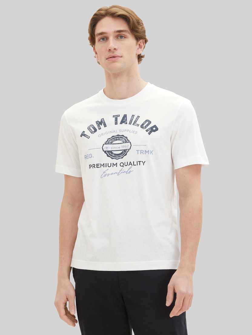 T-shirt met logo-print door Men, White