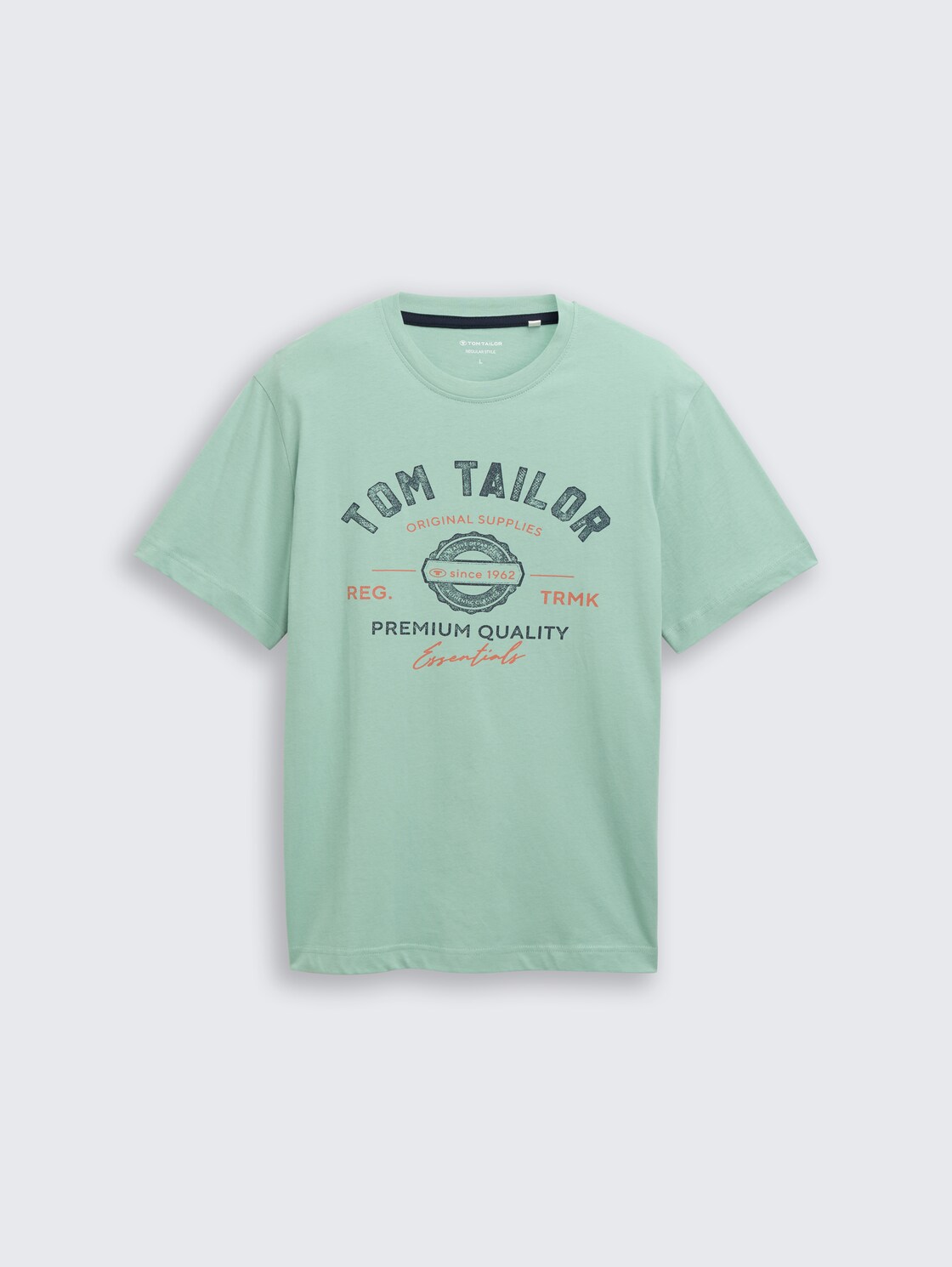 T-Shirt mit Logo-Print - dust green - Vorder-Produkt-Ansicht