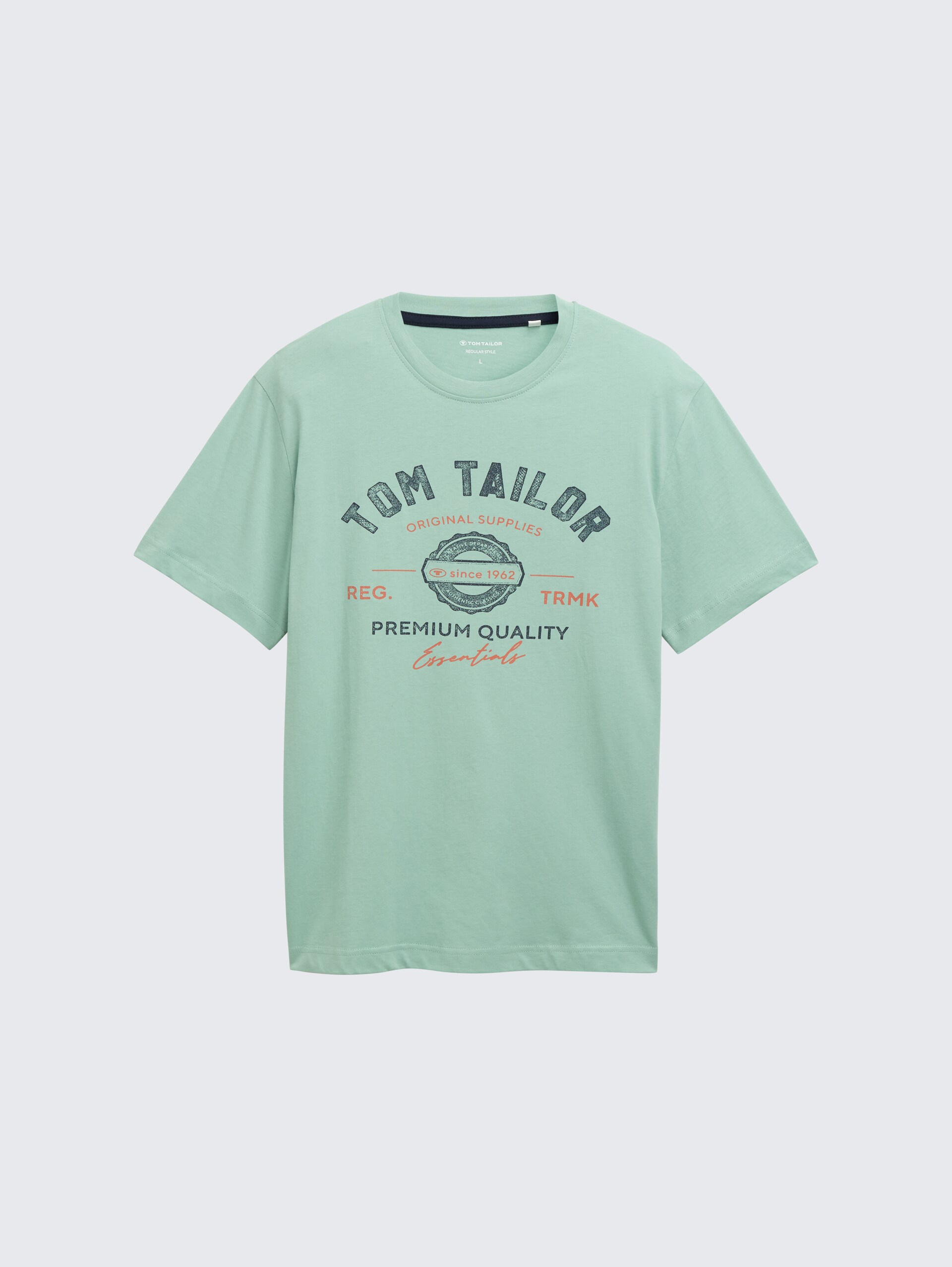 T-Shirt mit Logo-Print - dust green - Vorder-Produkt-Ansicht