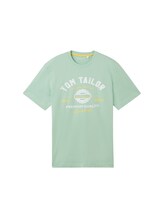 Ausgewählt, T-Shirt mit Logo-Print von Tom Tailor, grün