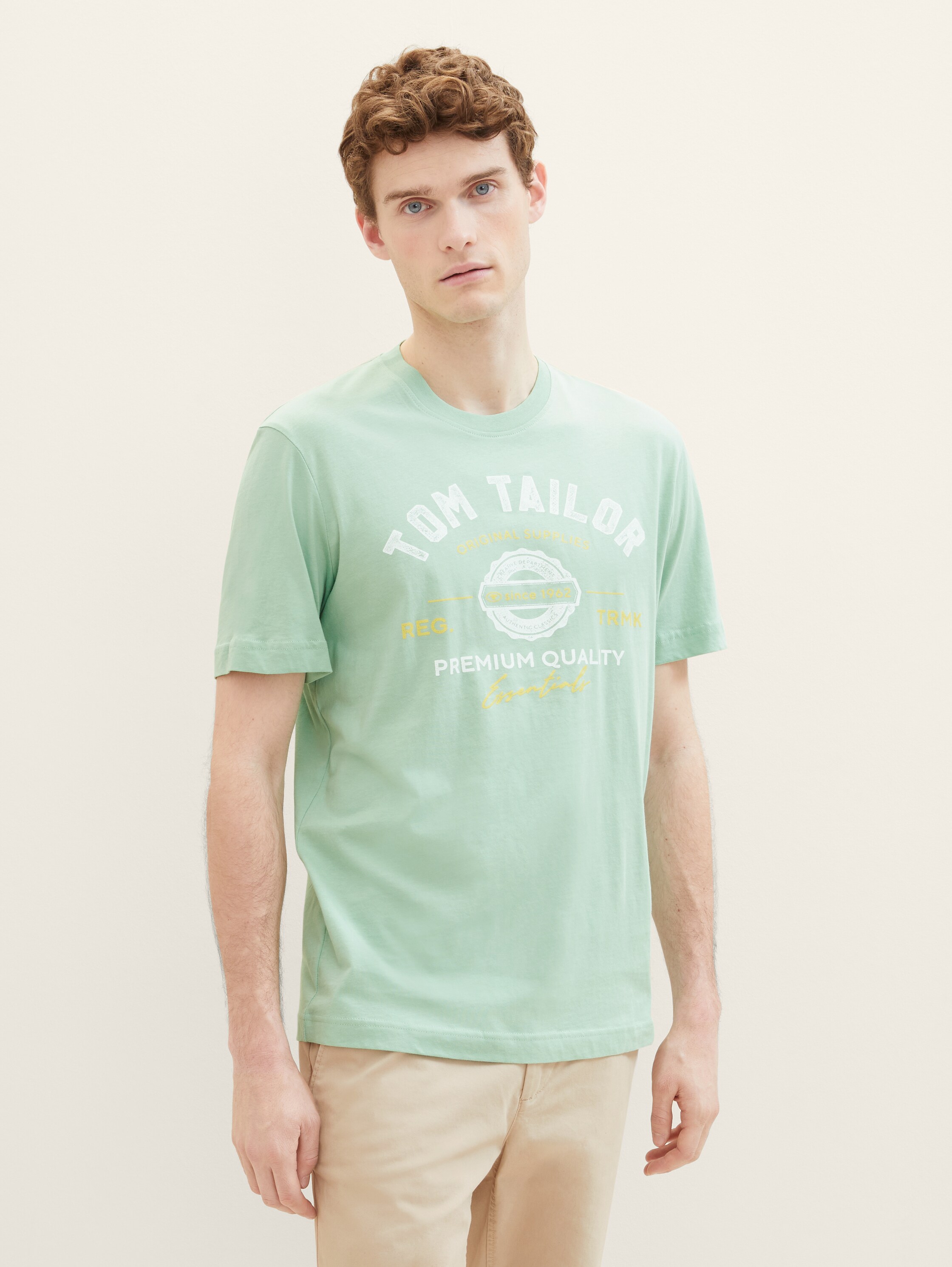 T-Shirt mit Logo-Print - grün - 