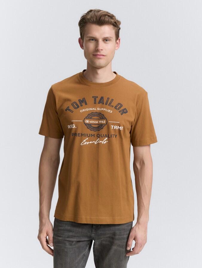 T-shirt met logo-print door Men, deep cognac