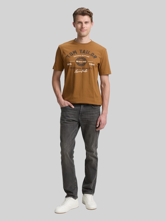 T-Shirt mit Logo-Print von Men, deep cognac