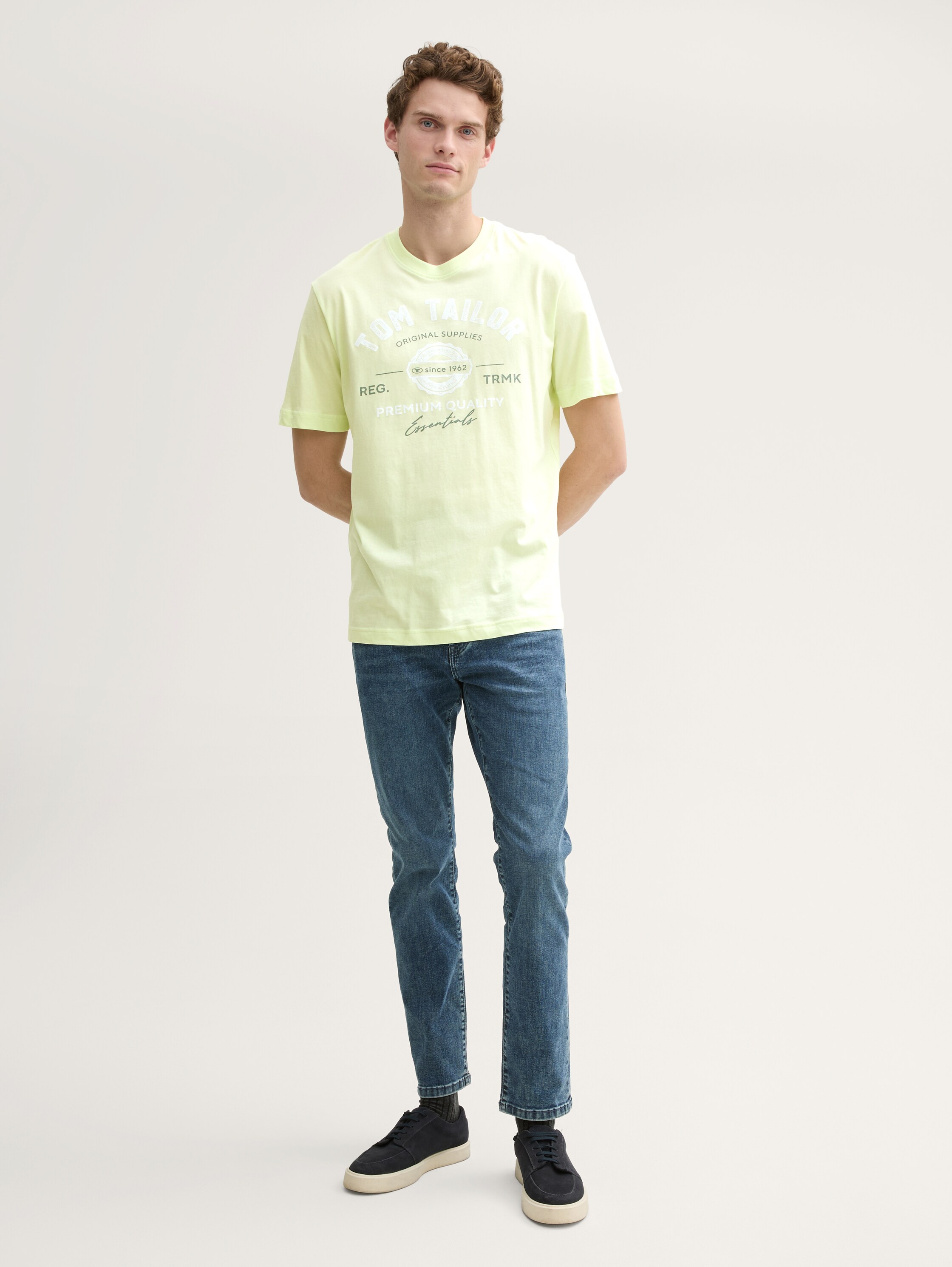 T-Shirt mit Logo-Print - lime_cream_green - 