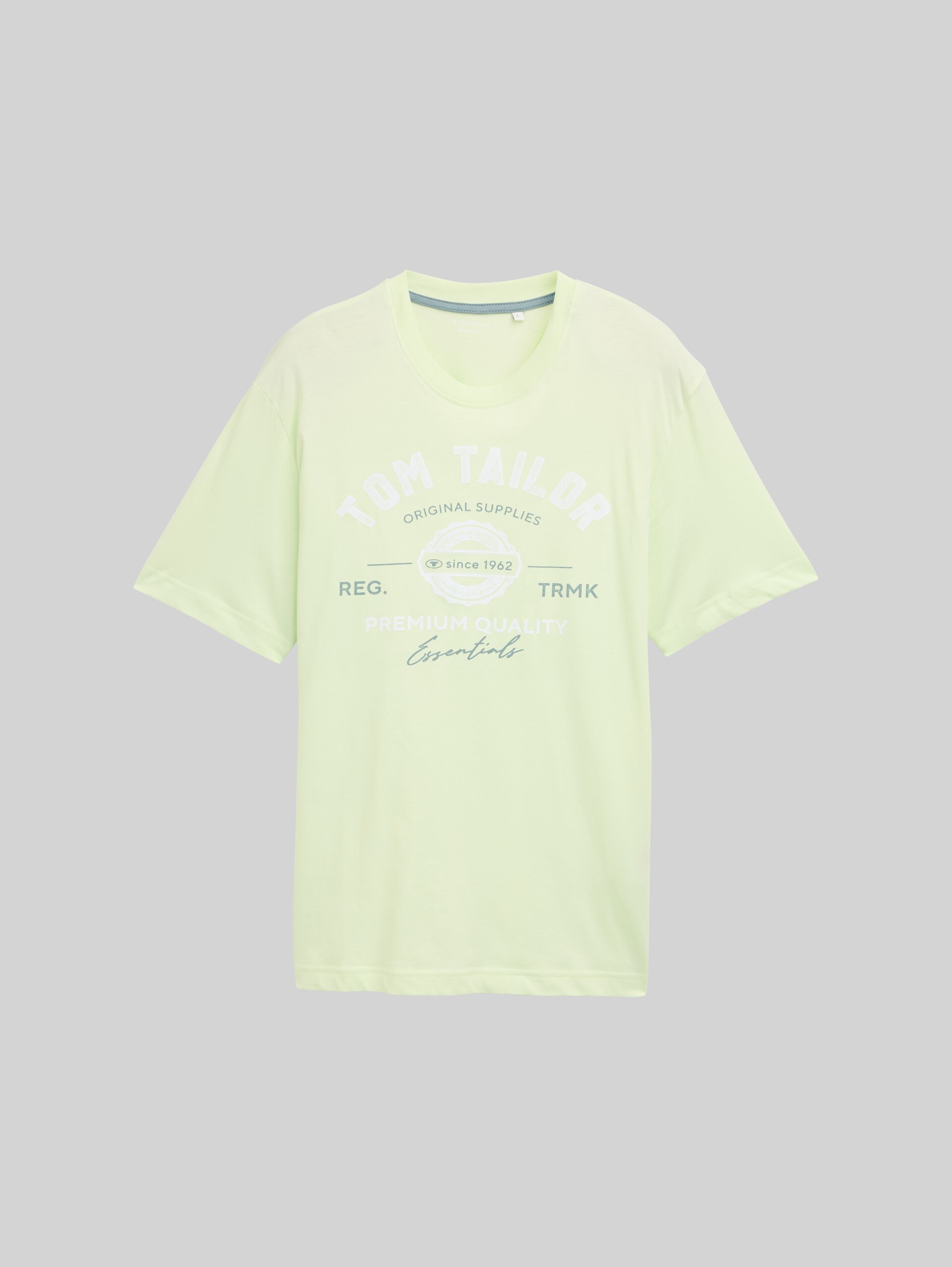 T-shirt with logo print - lime cream green - Front product view