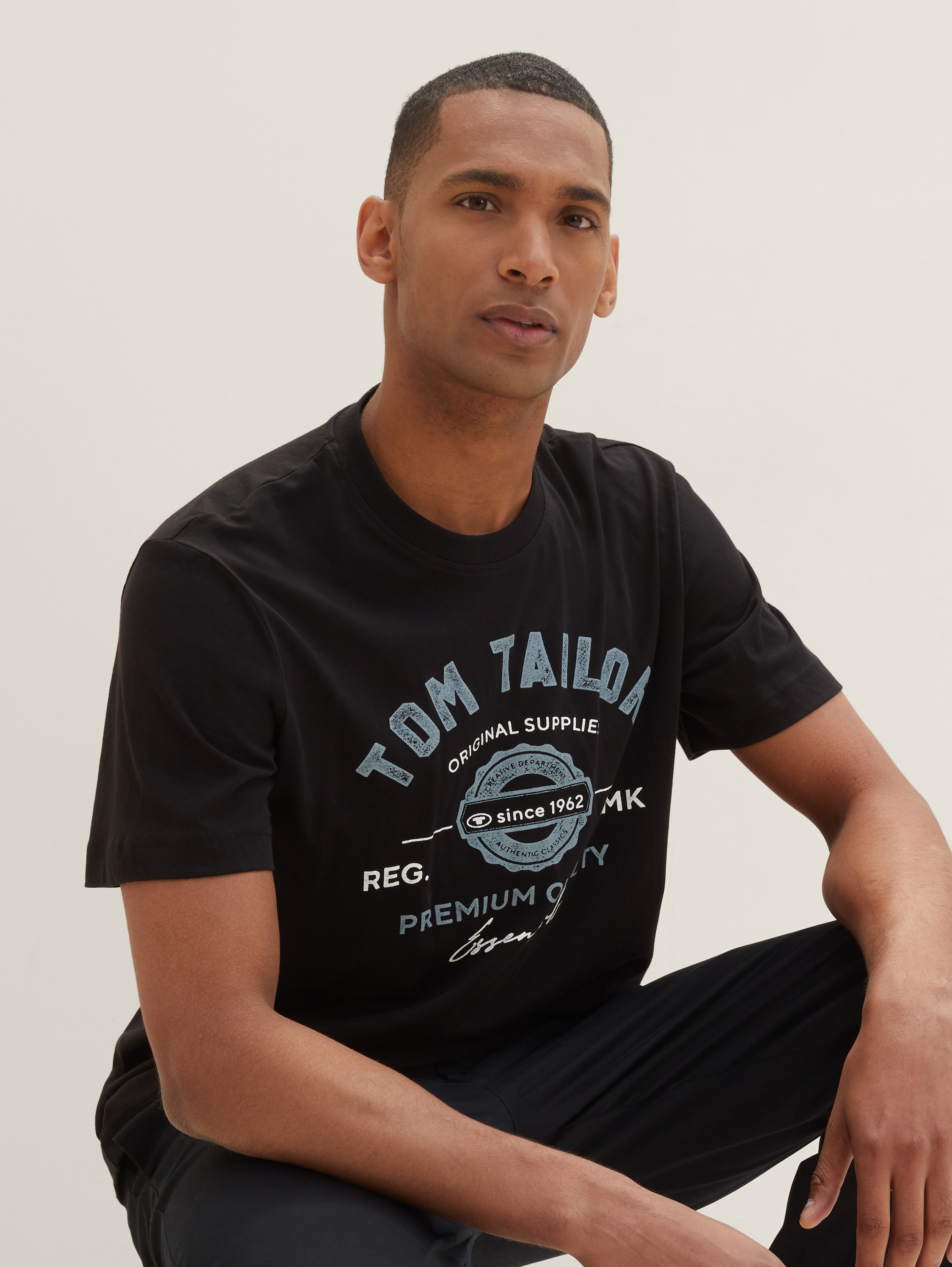 T-shirt met logo print - black - 