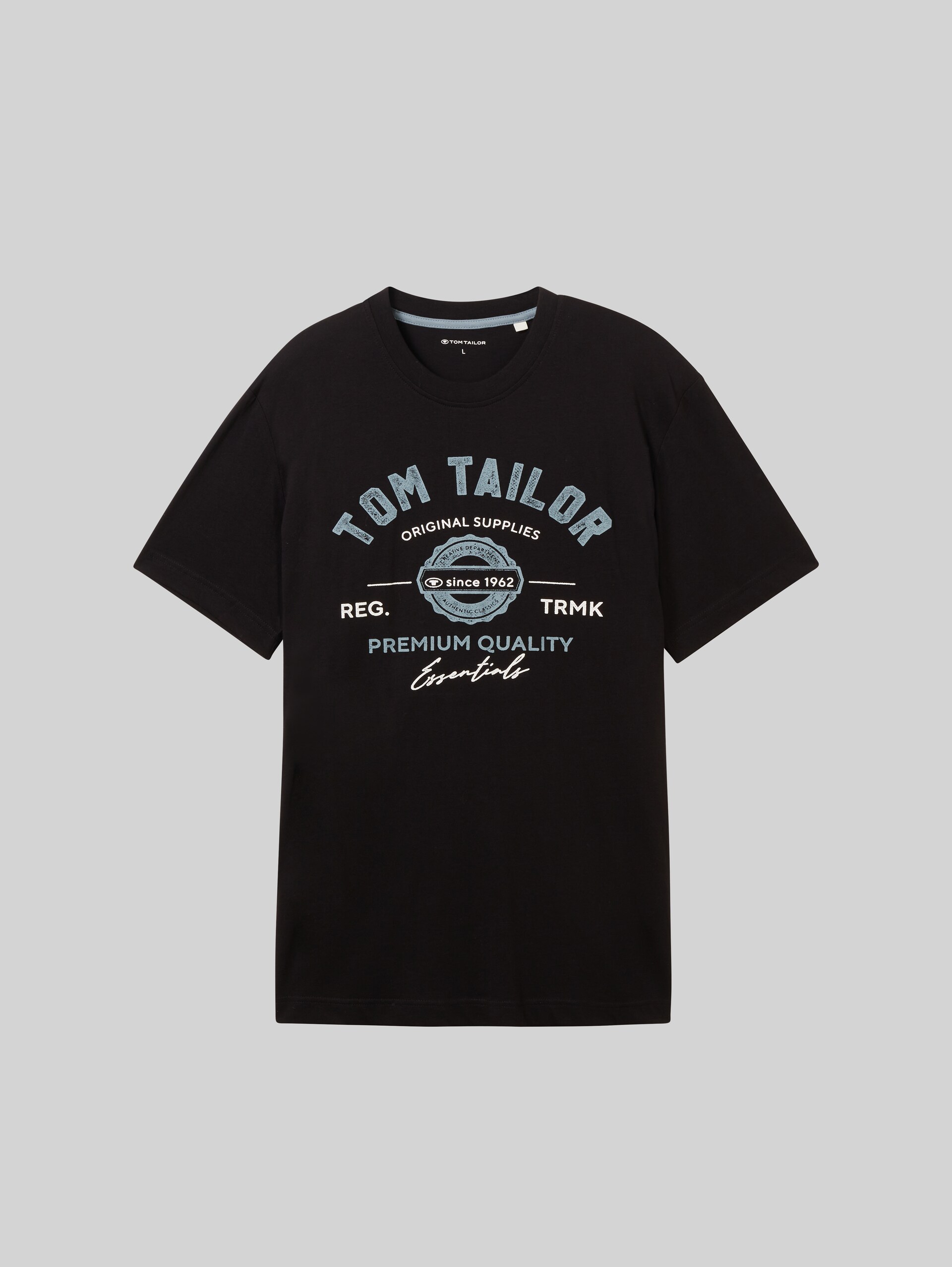 T-Shirt mit Logo-Print - Black - Vorder-Produkt-Ansicht